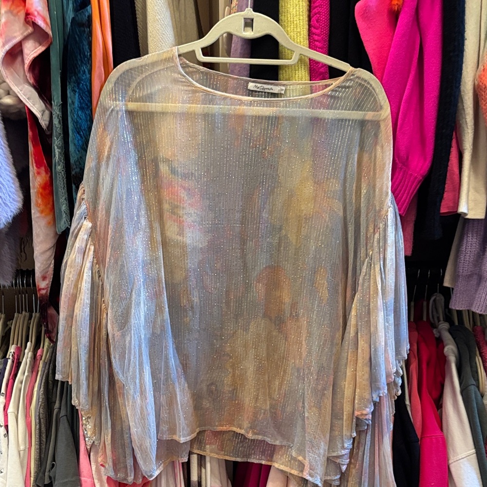 Mes Demoiselles Gold and Purple Striped Top